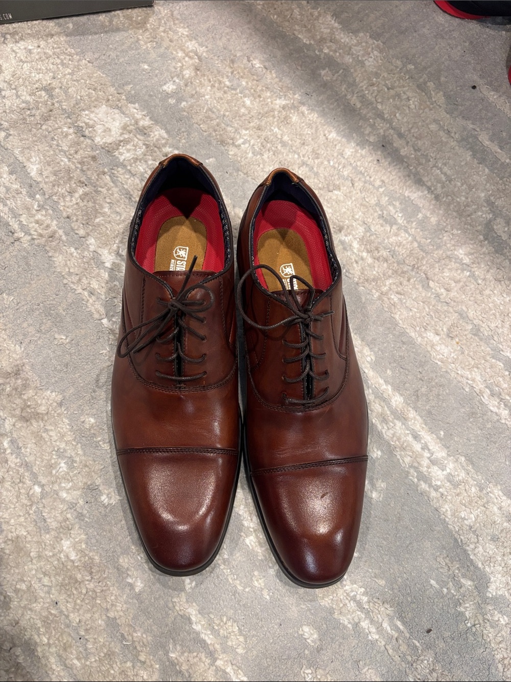 Stacy Adams Kallum Brown Leather Cap-Toe Derby Oxfords
